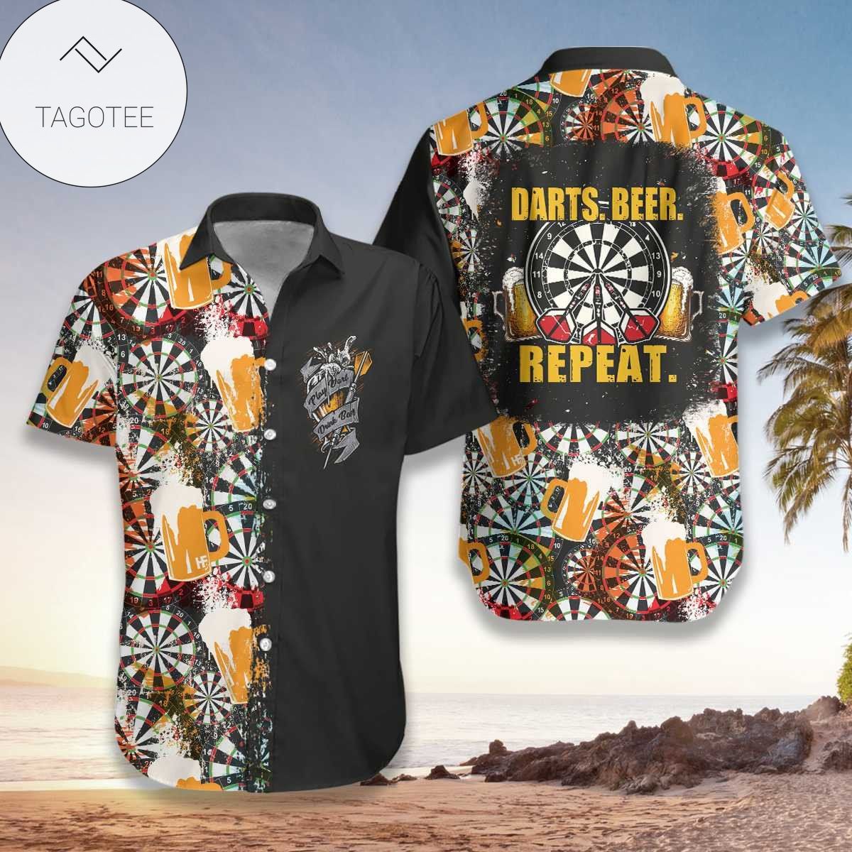 Darts For Men And Women Graphic Print Short Sleeve Hawaiian Casual Shirt