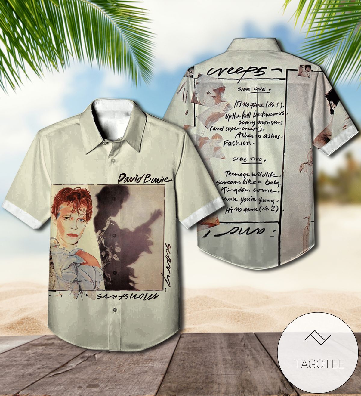 David Bowie Scary Monsters Album Cover Hawaiian Shirt