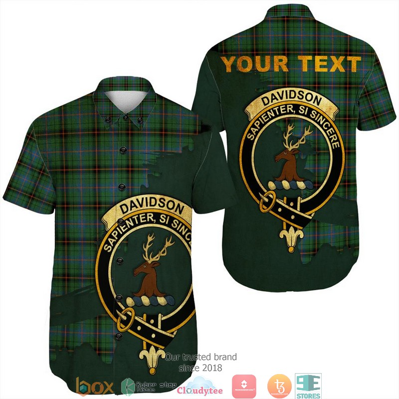 Davidson Dress Dancers Tartan Crest Personalized Short Sleeve Hawaiian Shirt