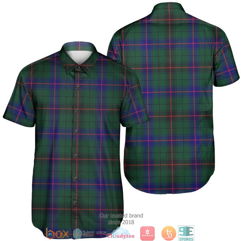 Davidson of Tulloch Tartan Crest Short Sleeve Hawaiian Shirt