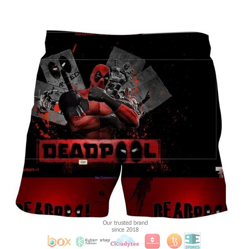 Deadpool Textured Pink Hart 3D Printed Deadpool Shorts