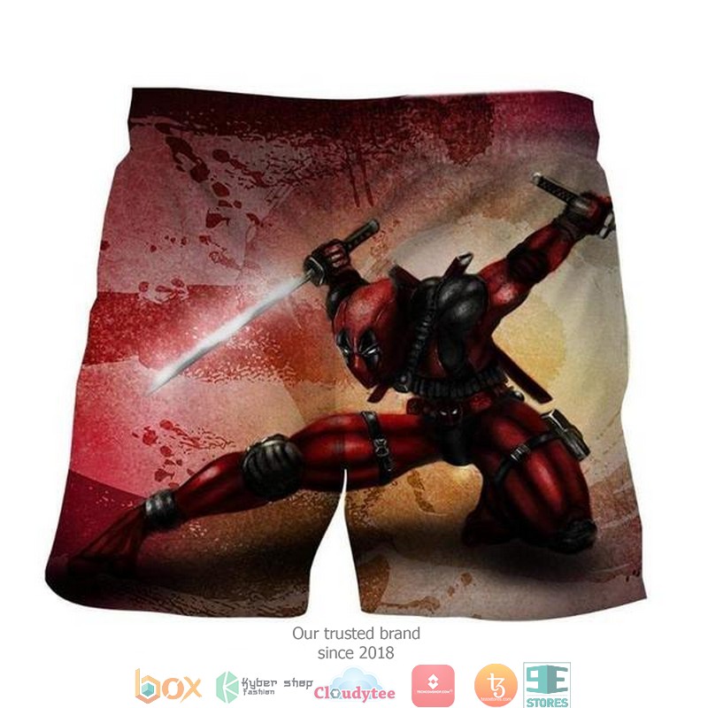 Deadpool Samurai Sword Fight 3D Printed Shorts