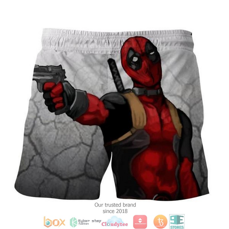 Deadpool Style White Red 3D Printed Deadpool Shorts