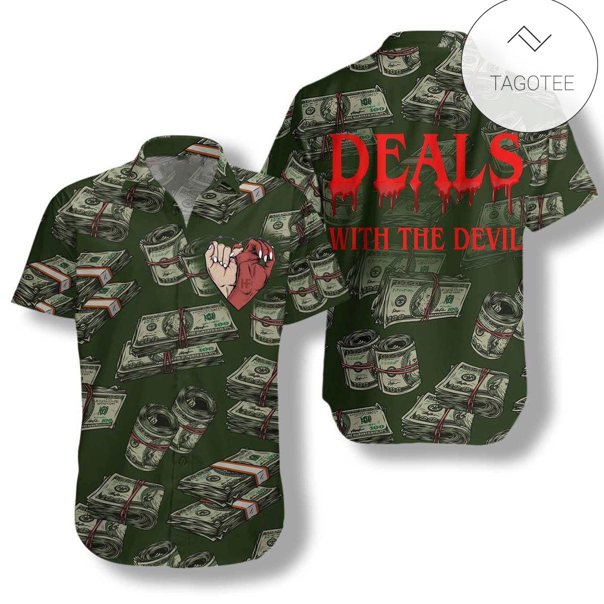 Death Dragon Print Short Sleeve Hawaiian Casual Shirt