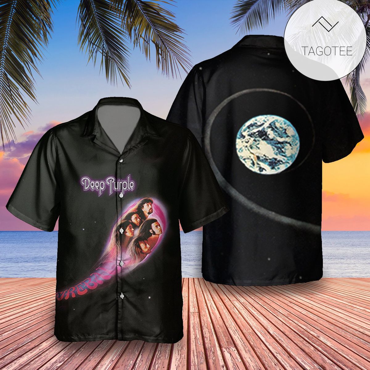 Deep Purple Fireball Album Cover Hawaiian Shirt