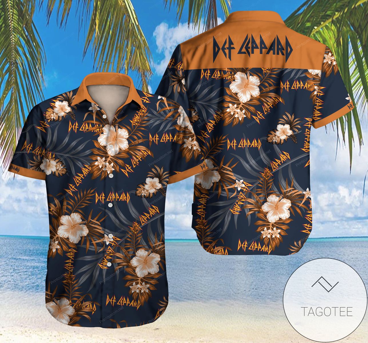 Def Leppard On Through The Night Album Cover Hawaiian Shirt