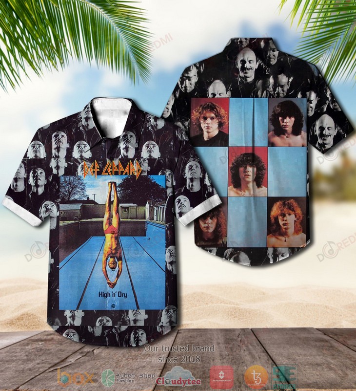 Def Leppard Hysteria Black Short Sleeve Hawaiian Shirt