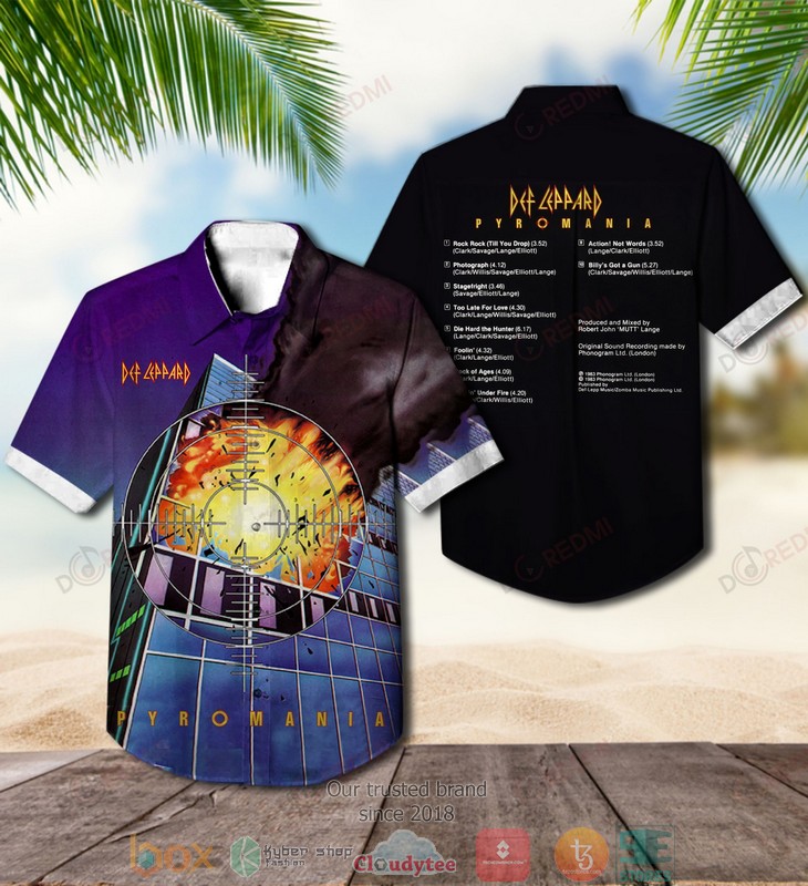 Def Leppard Slang Short Sleeve Hawaiian Shirt