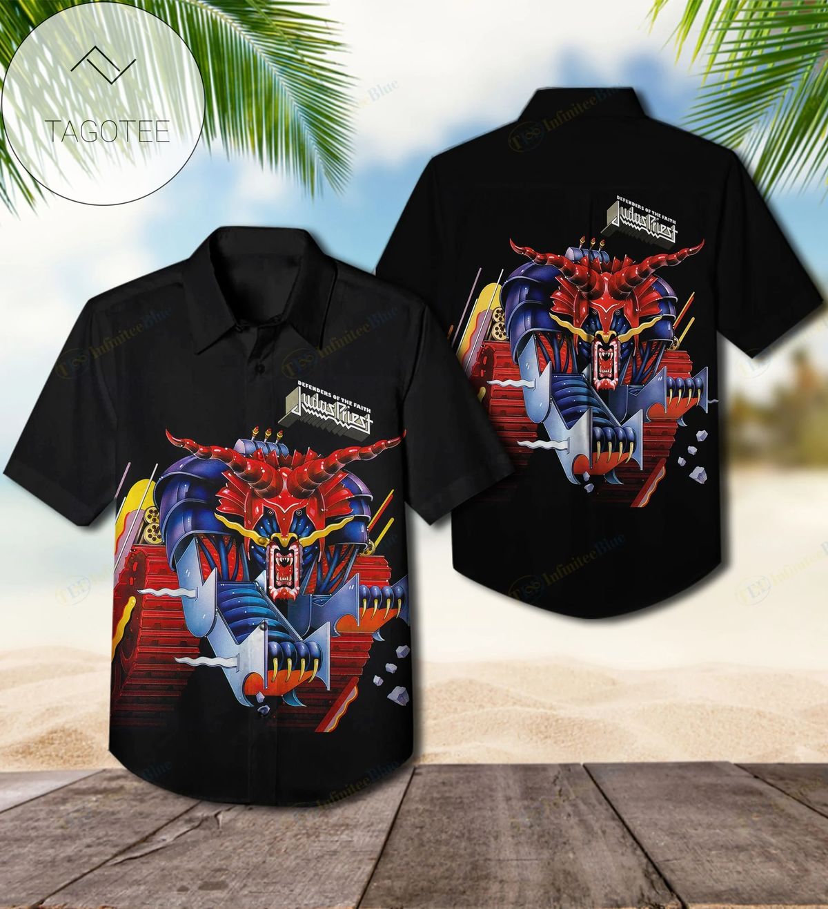 Defenders Of The Faith Studio Album By Judas Priest Hawaiian Shirt