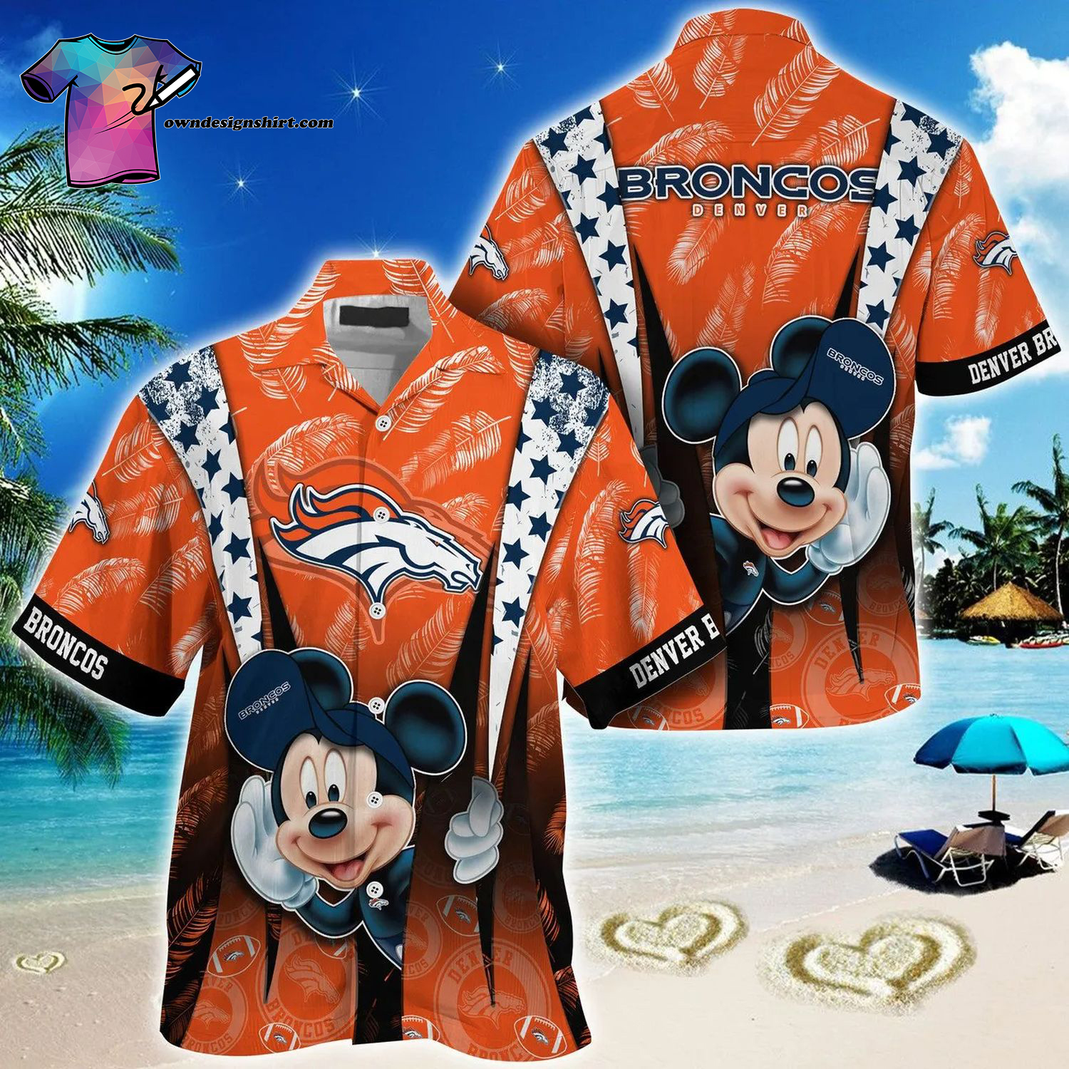 Denver Broncos All Over Print Hawaiian Shirt And Beach Shorts