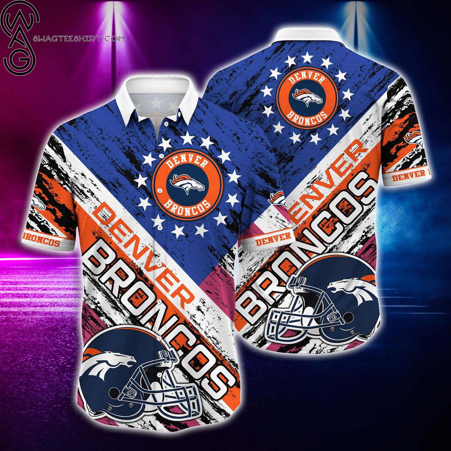 Denver Broncos And Mickey Mouse All Over Print Hawaiian Shirt