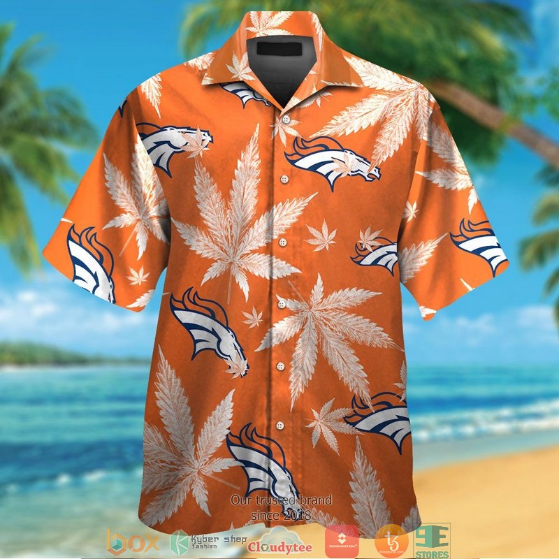 Denver Broncos coconut island night moon Hawaiian Shirt, short