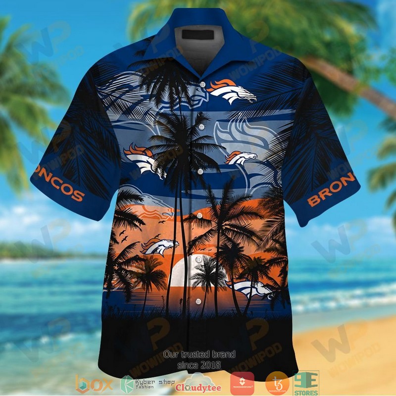 Denver Broncos coconut island sunset Hawaiian Shirt, short