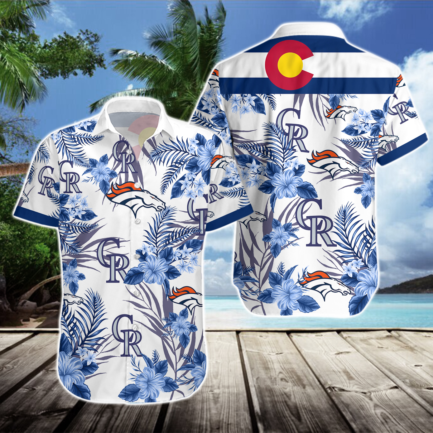 Denver Broncos Denver Nuggets Colorado Avalanche Colorado Rockies Hawaiian Shirt