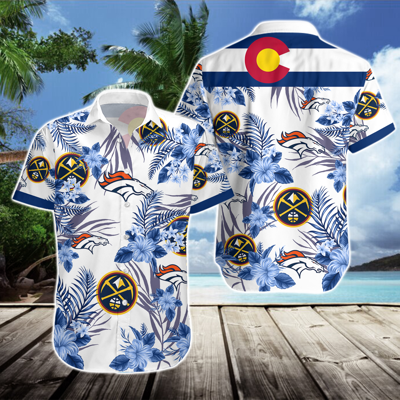 Denver Broncos Denver Nuggets Colorado Avalanche Colorado Rockies Hawaiian Shirt