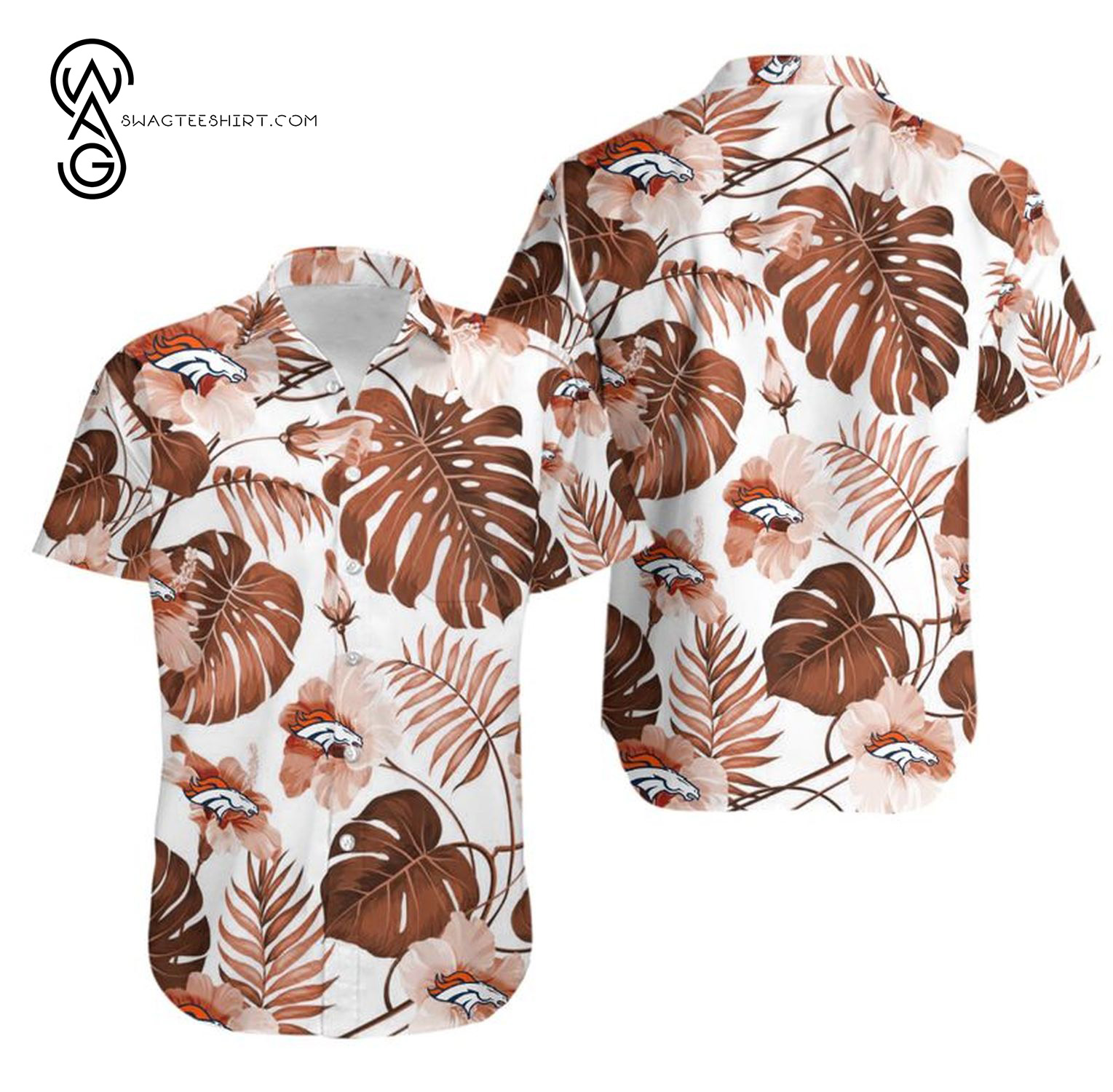 Denver Broncos Coconut Tree Aloha Hawaiian Shirt