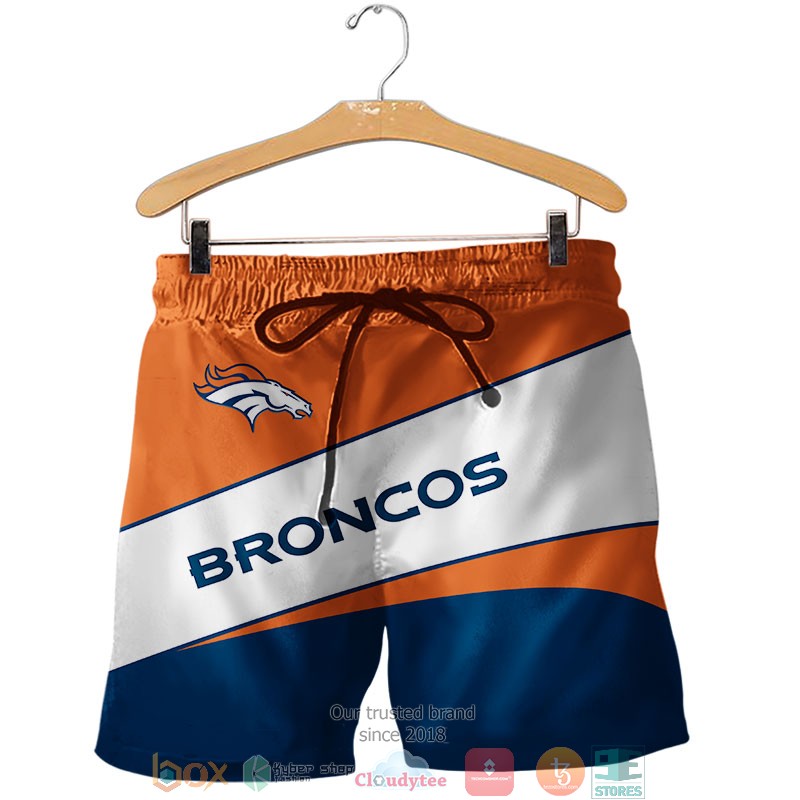 Denver Broncos fish ocean pattern Hawaiian Shirt, short