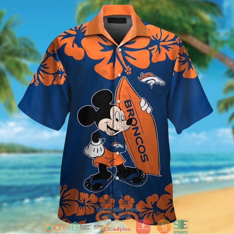 Denver Broncos Mickey Mouse Hawaiian Shirt, short