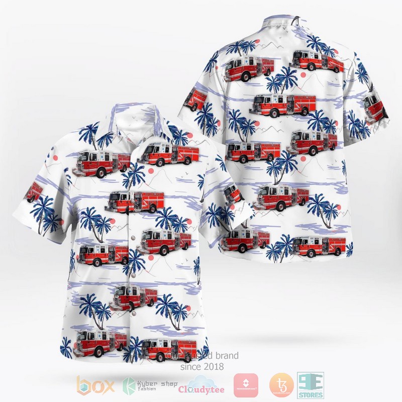 Derbyshire Fire and Rescue Service Arial Ladder Platform Hawaiian Shirt