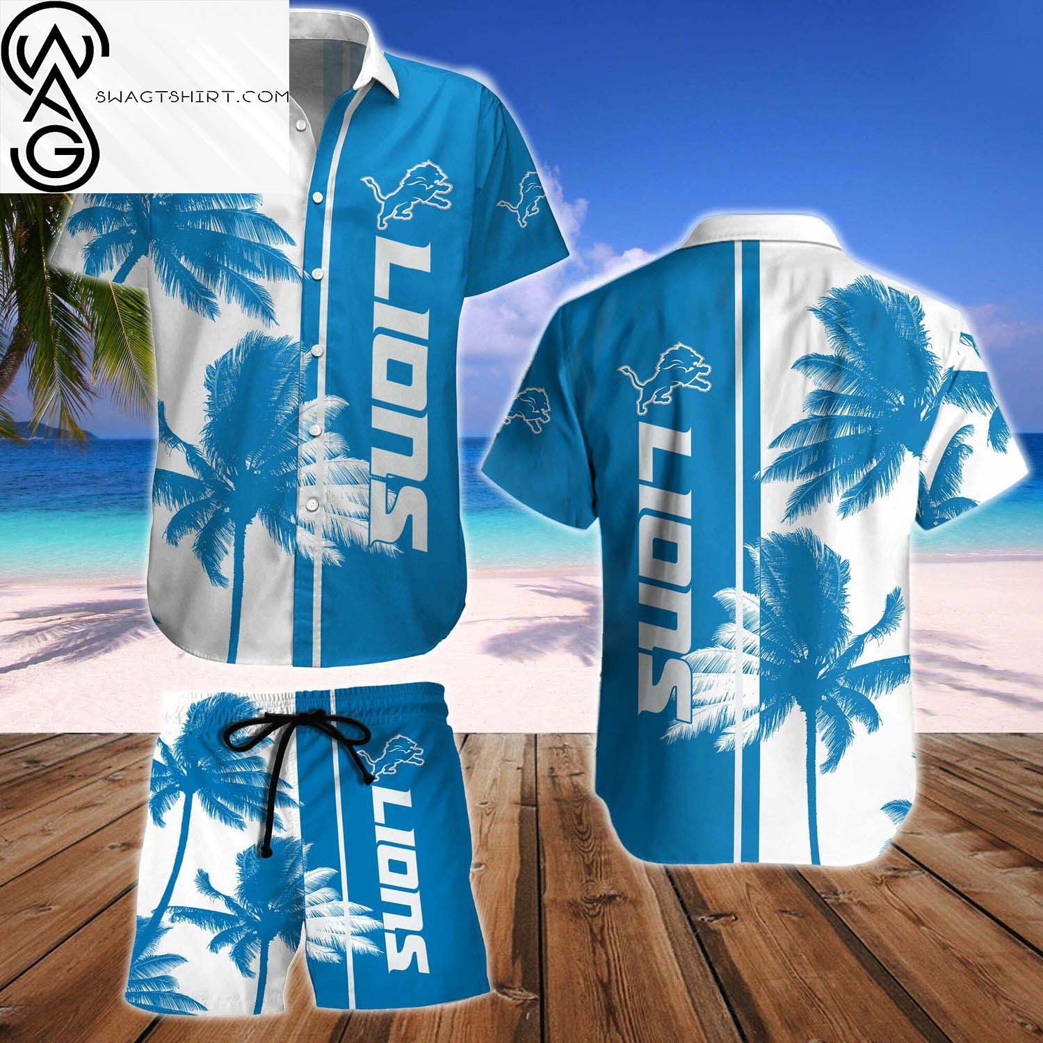 Detroit Lions And Rugby Helmet Summer Aloha Hawaiian Shirt