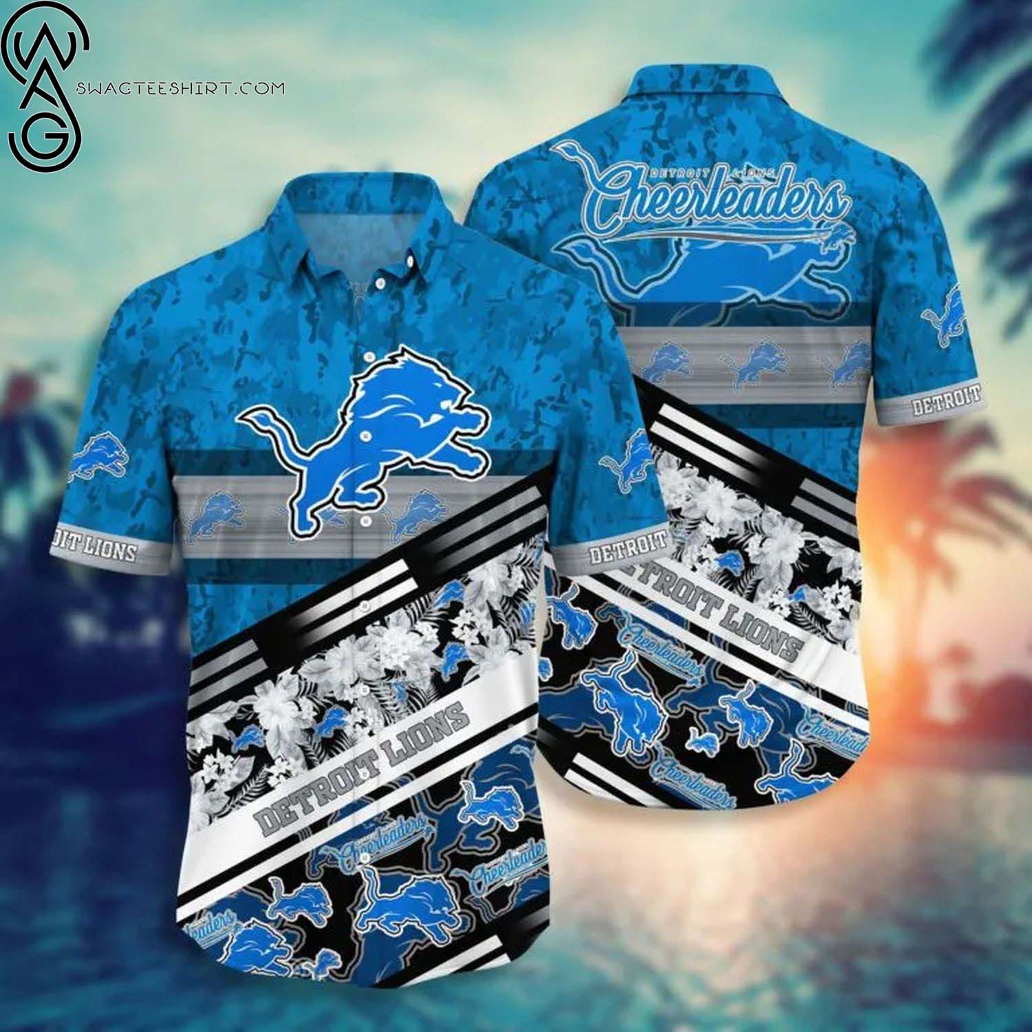 Detroit Lions Football Team Summer Aloha Hawaiian Shirt