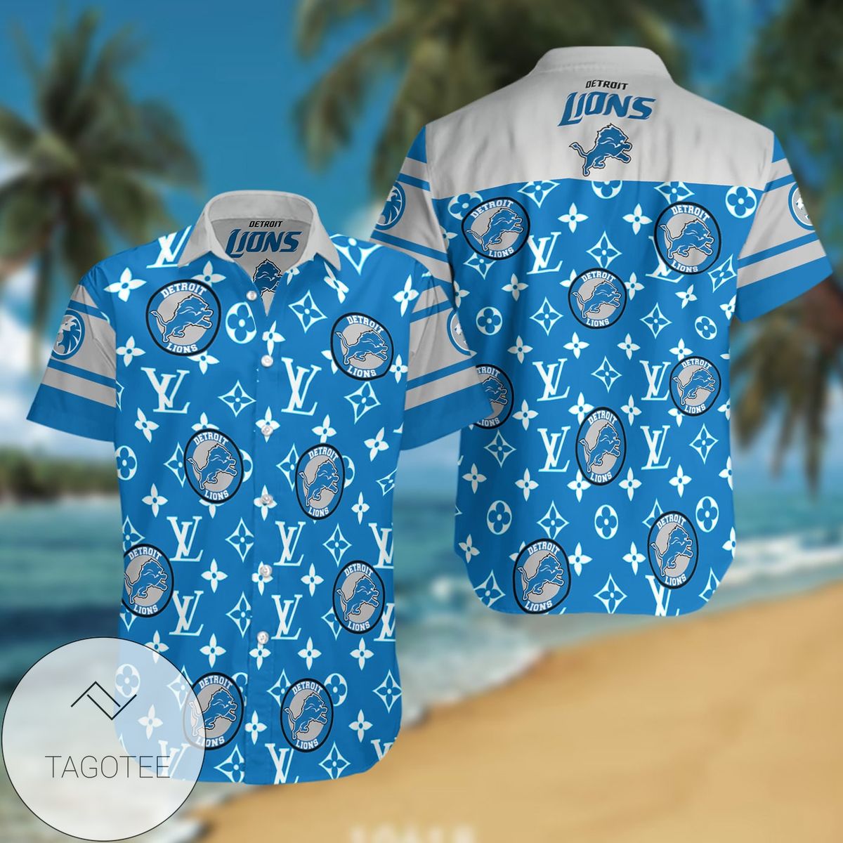 Detroit Lions Authentic Hawaiian Shirt 2022 Tropical Flower Short Sleeve Slim Fit Body