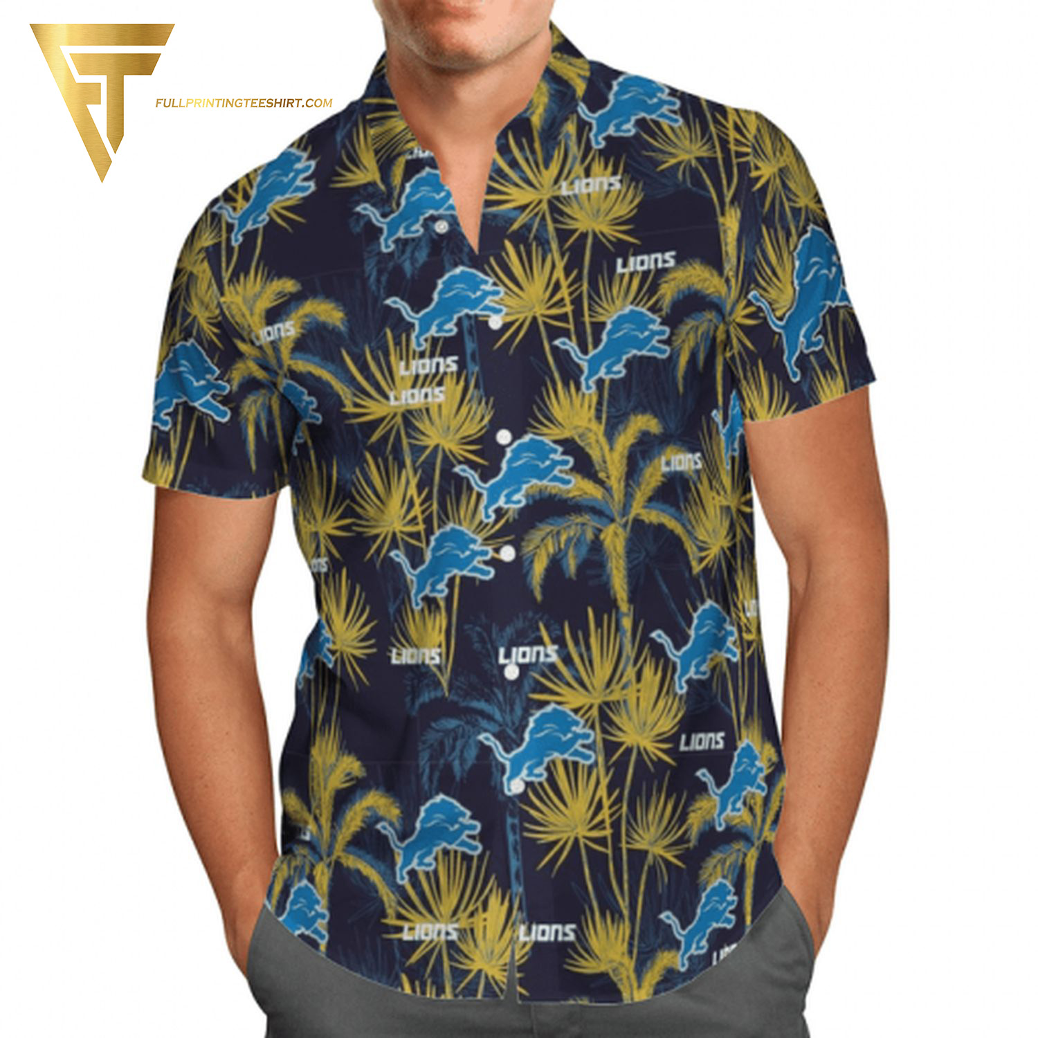 Detroit Lions Sports Fan All Over Print Hawaiian Shirt