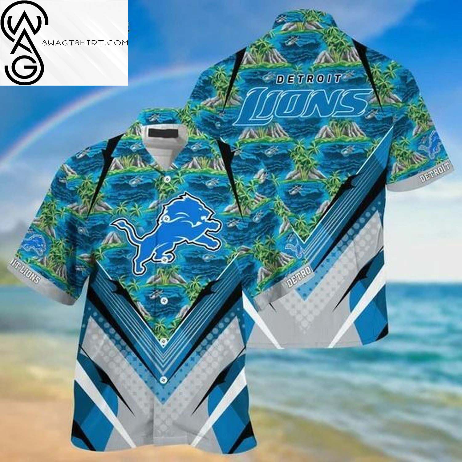 Detroit Lions Football Team Full Printing Hawaiian Shirt