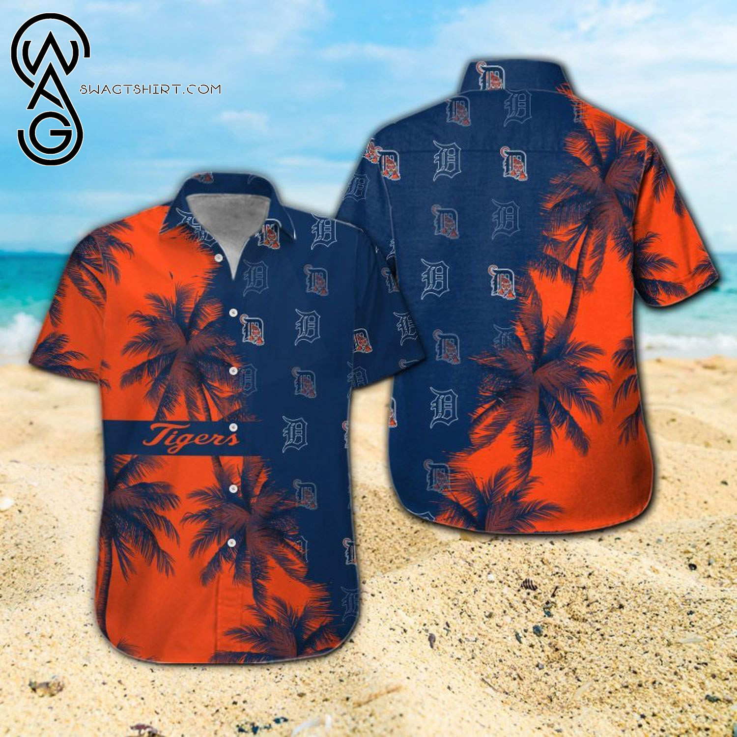 Detroit Tigers Baseball Team Summer Vacation Hawaiian Shirt