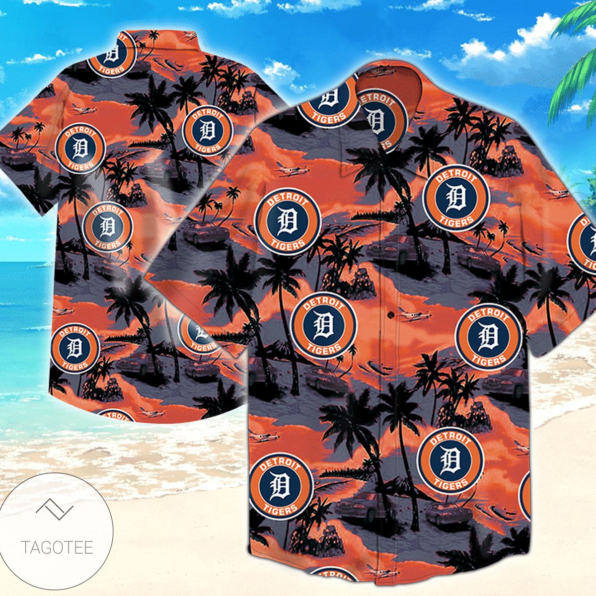 Detroit Tigers 50th State Hawaiian Shirt