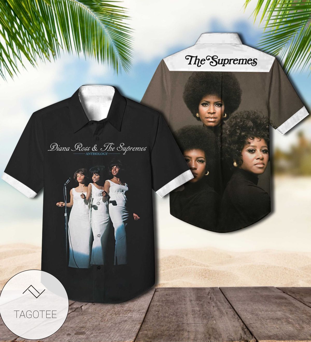 Diana Ross And The Supremes Greatest Hits Album Cover Hawaiian Shirt