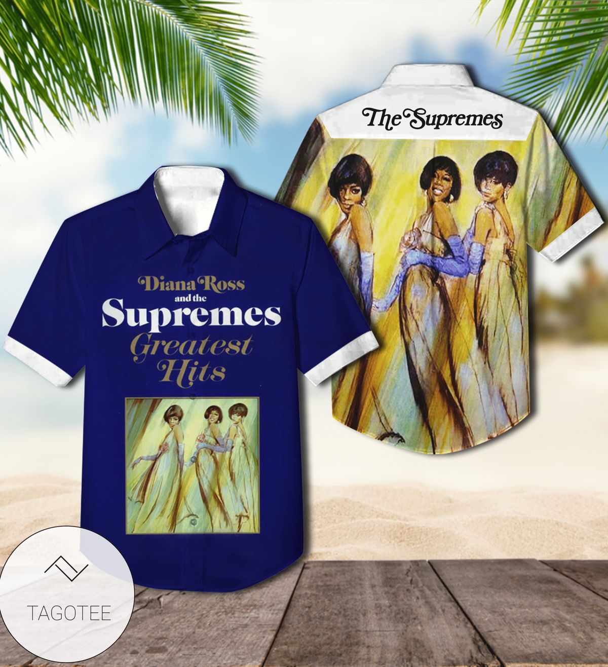 Diana Ross And The Supremes Anthology Compilation Album Cover Hawaiian Shirt