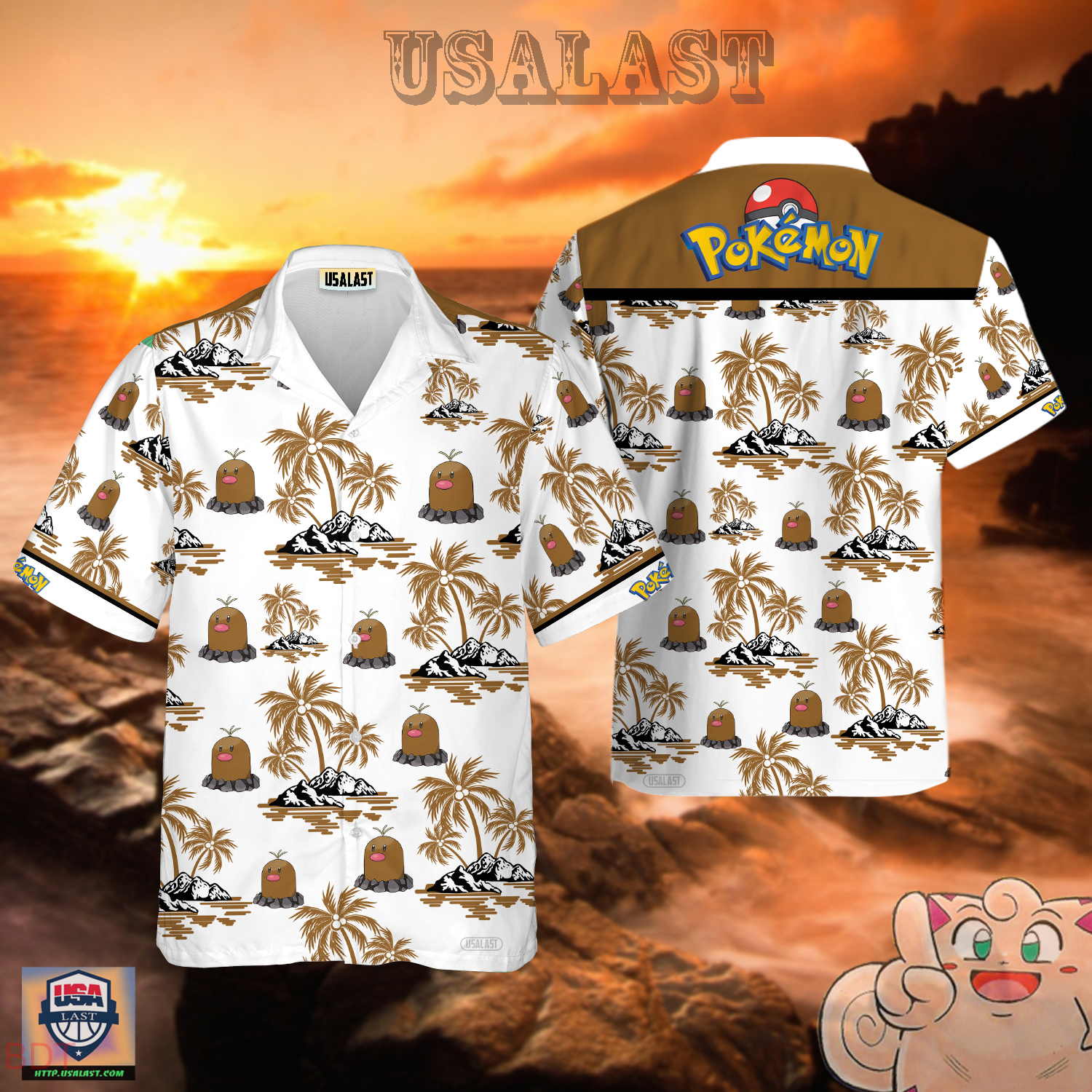 Dewgong Pokemon Hawaiian Shirt