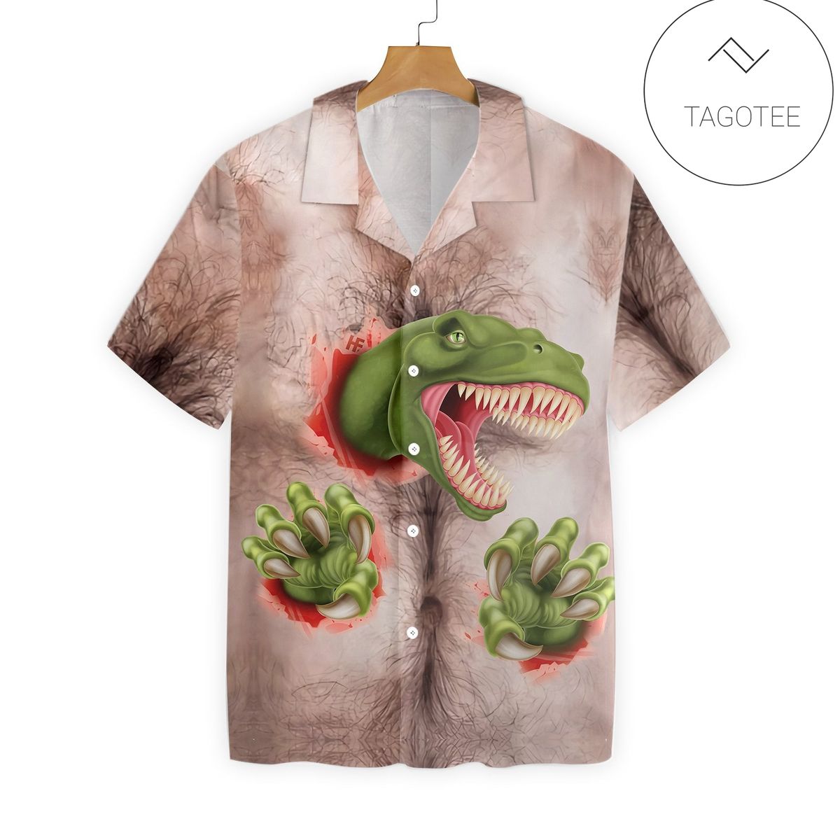 Dinosaur  Colorfull For men And Women Graphic Print Short Sleeve Hawaiian Casual Shirt