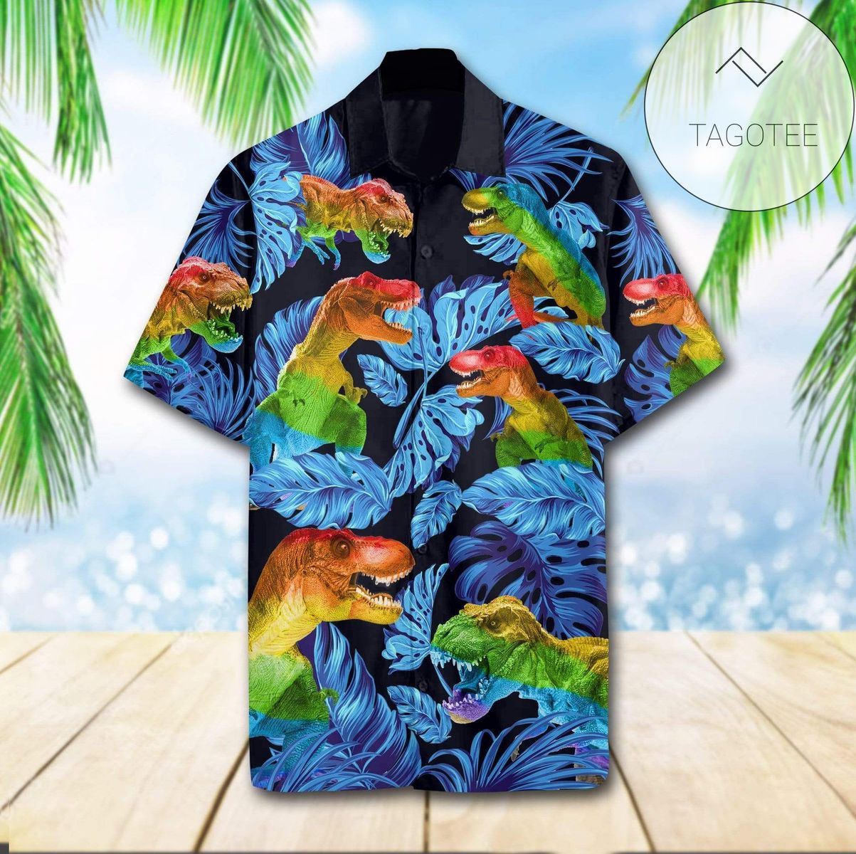 Dinosauria Hawaiian Shirt 3d