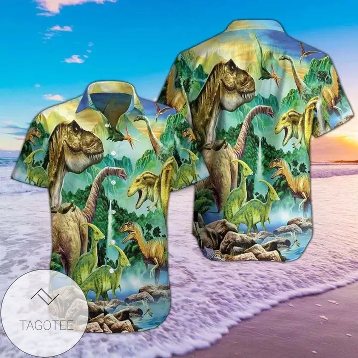 Dinosaur Tropical Full Printing Hawaiian Shirts V