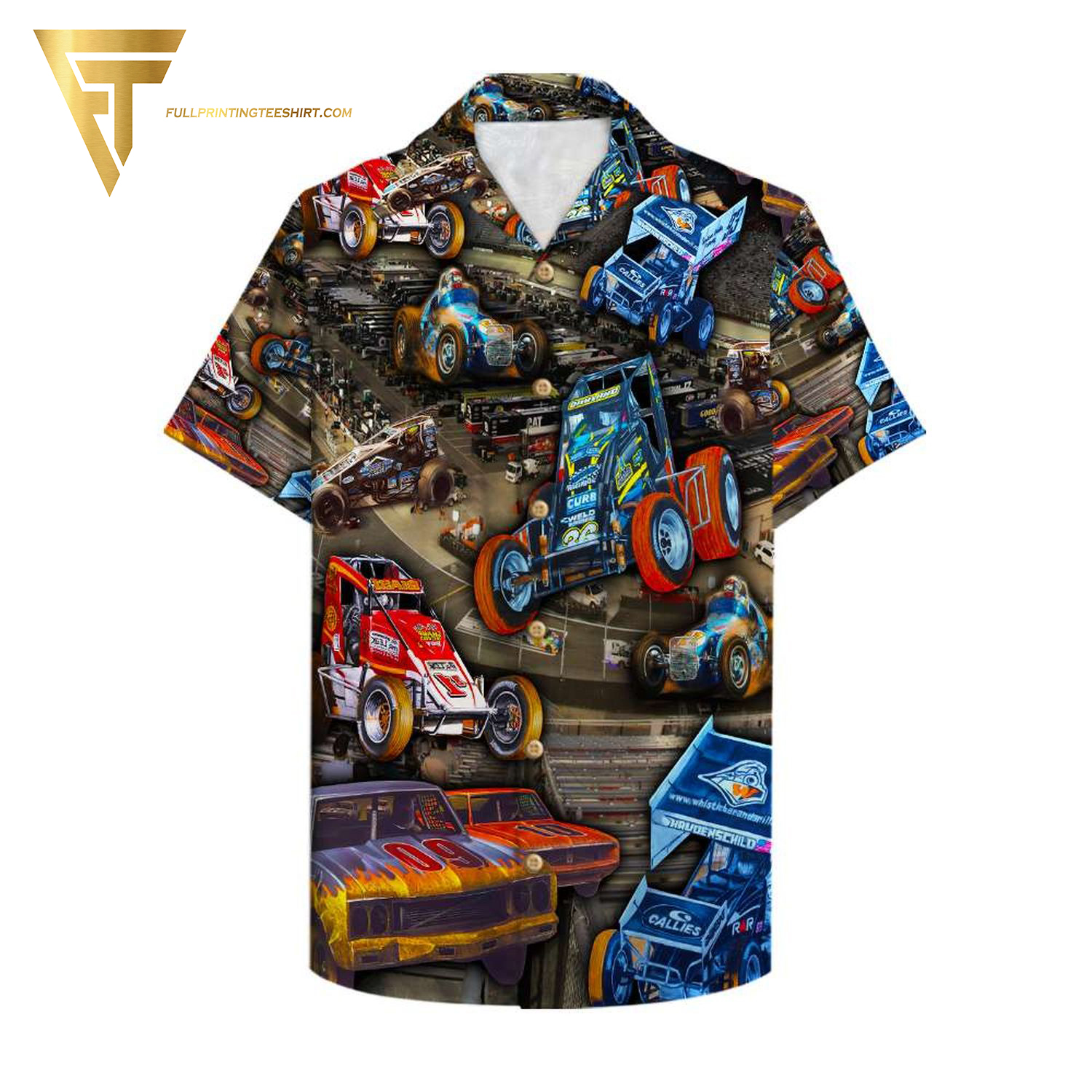 Dirt Track Racing Magazine Full Printing Hawaiian Shirt