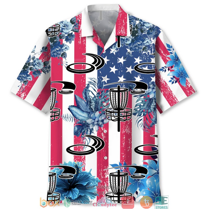 Disc Golf White Hawaiian Shirt