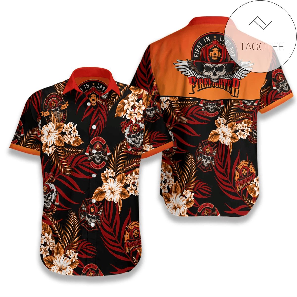 Disc Golf Hibiscus Hawaiian Graphic Print Short Sleeve Hawaiian Shirt