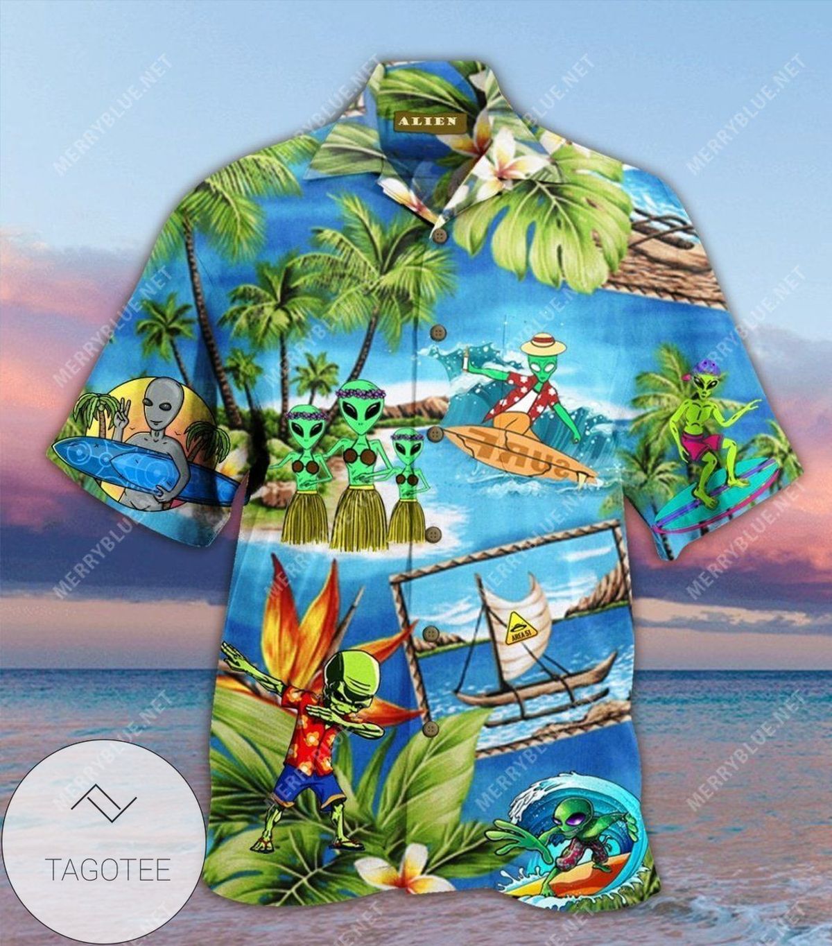 Discover Cool Alien Ufo Hippie Tropical Authentic Hawaiian Shirt 2022s V