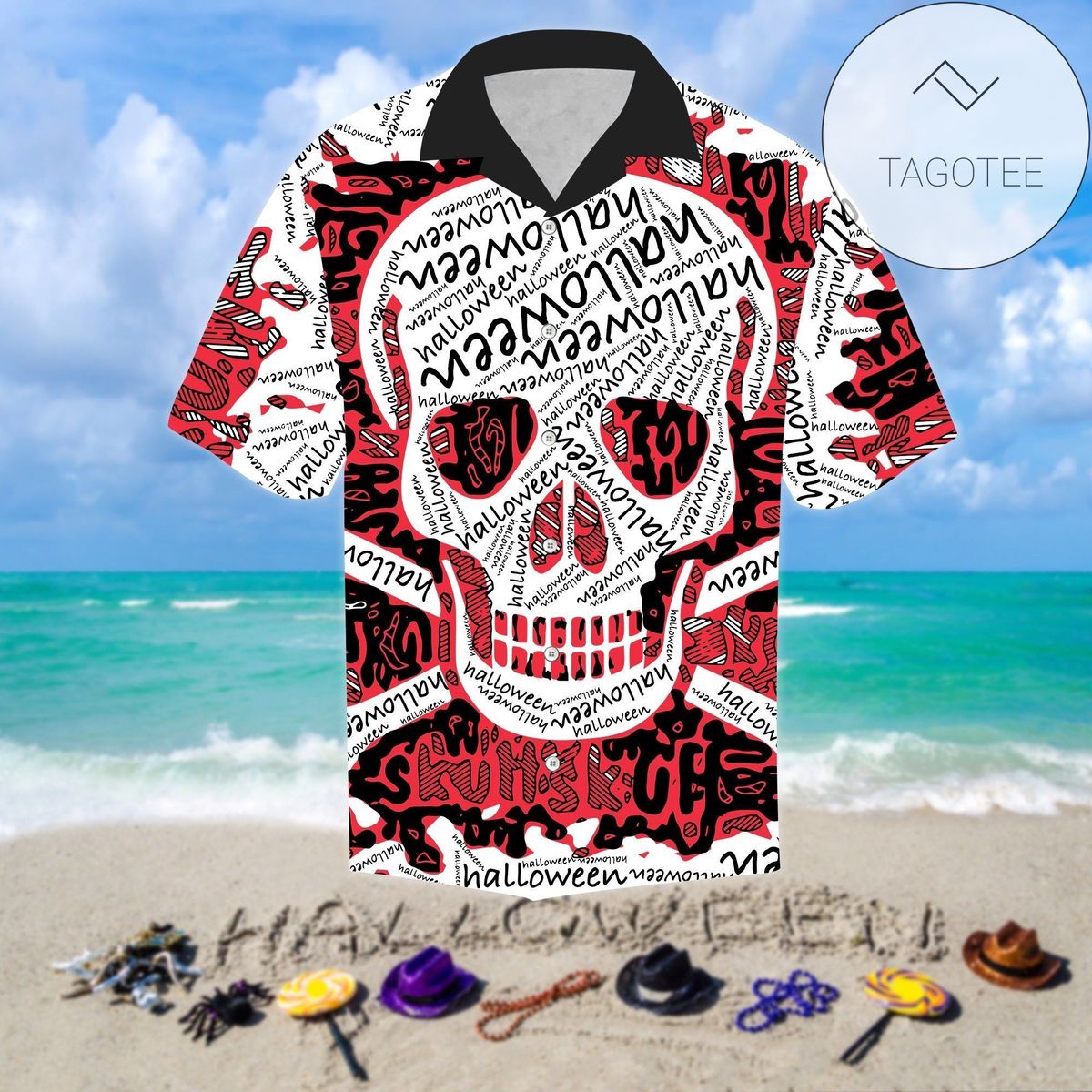 Discover Cool Skull Red Spine 3d All Over Authentic Hawaiian Shirt 2022