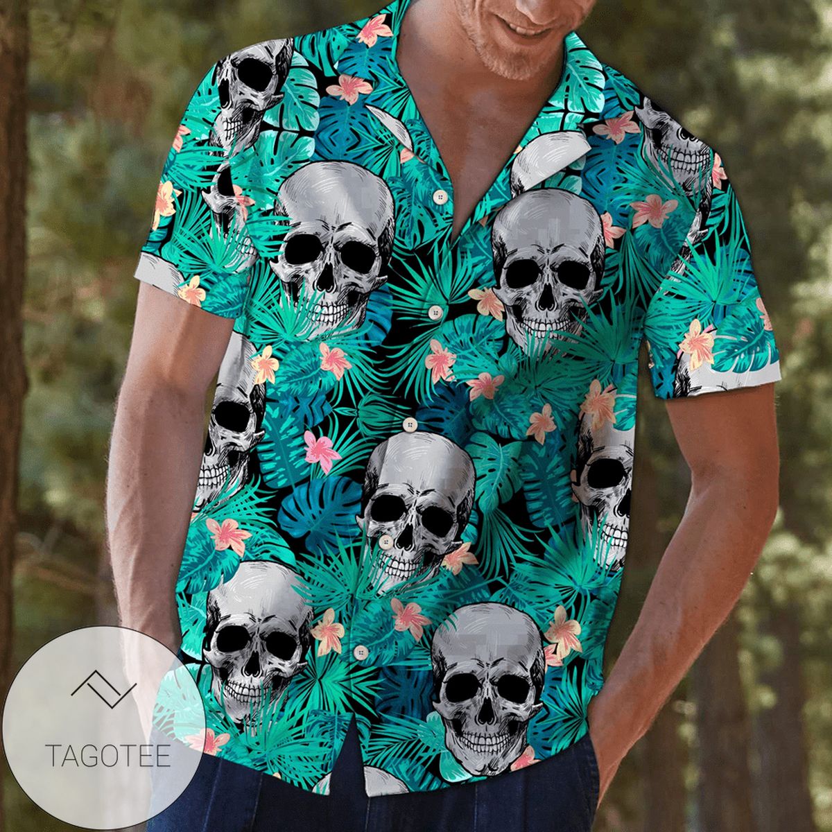 Discover Cool Skull Rose Pattern 3d All Over Authentic Hawaiian Shirt 2022