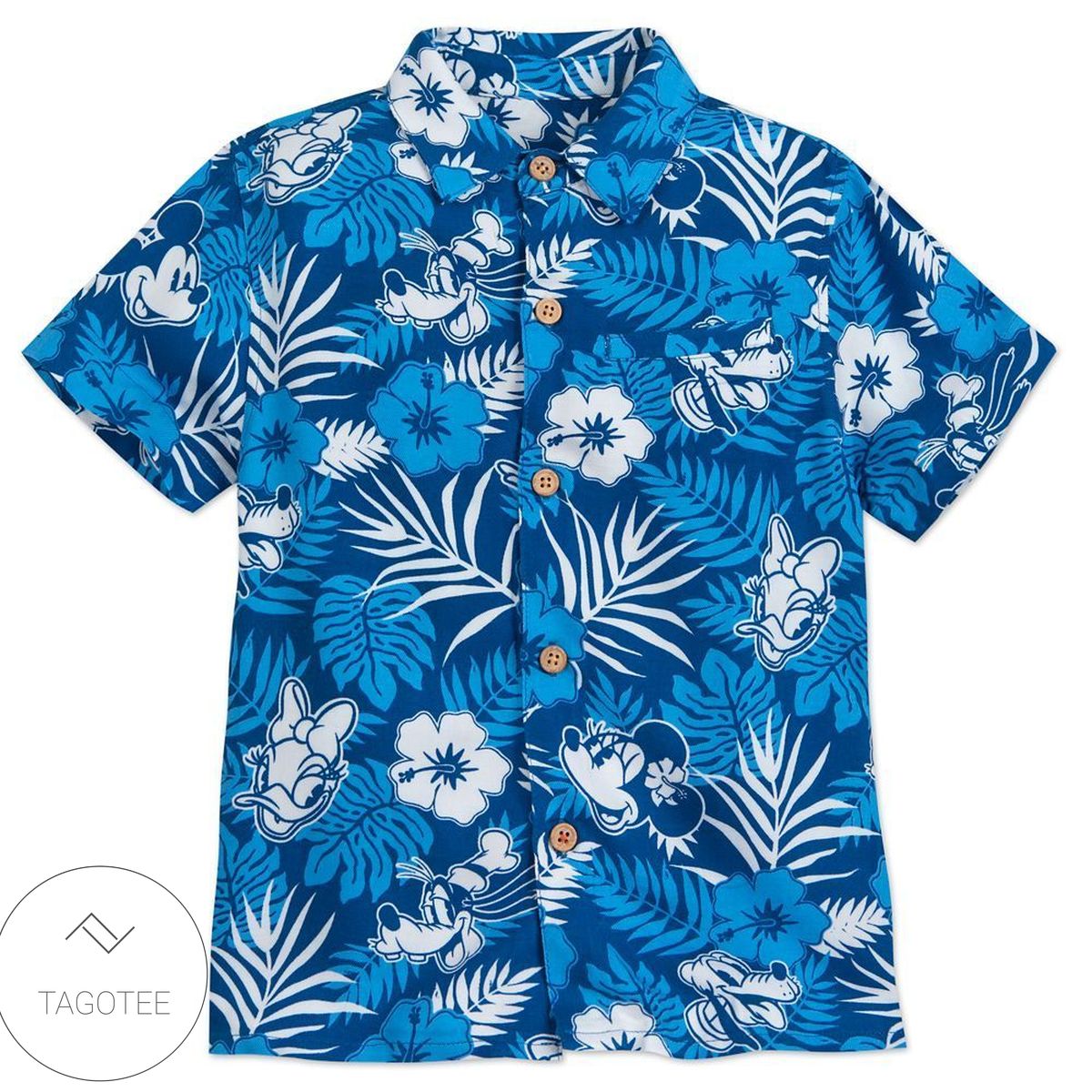 Disney Frozen Hawaiian Graphic Print Short Sleeve Hawaiian Casual Shirt