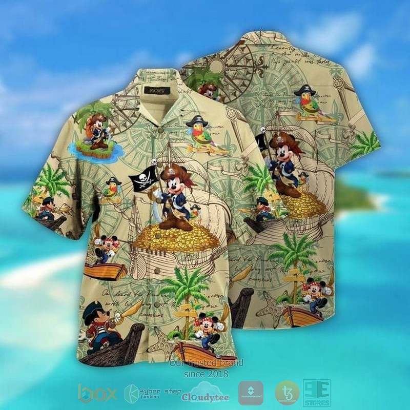 Disney Mickey Mouse In The Beach Short Sleeve Hawaiian shirt