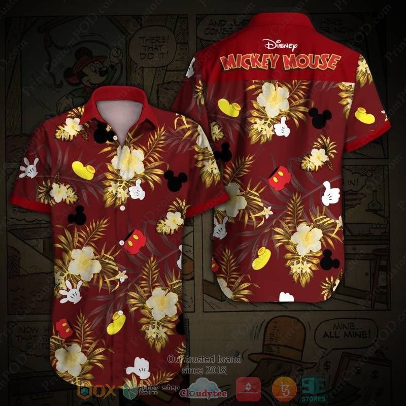 Disney Mickey Mouse In The Beach Short Sleeve Hawaiian shirt