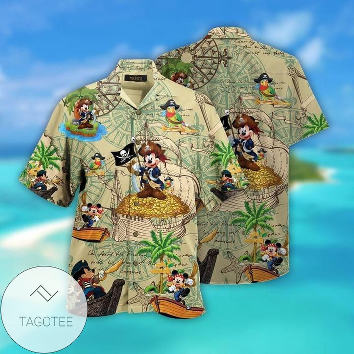 Disney Moana Graphic Print Short Sleeve Hawaiian Casual Shirt