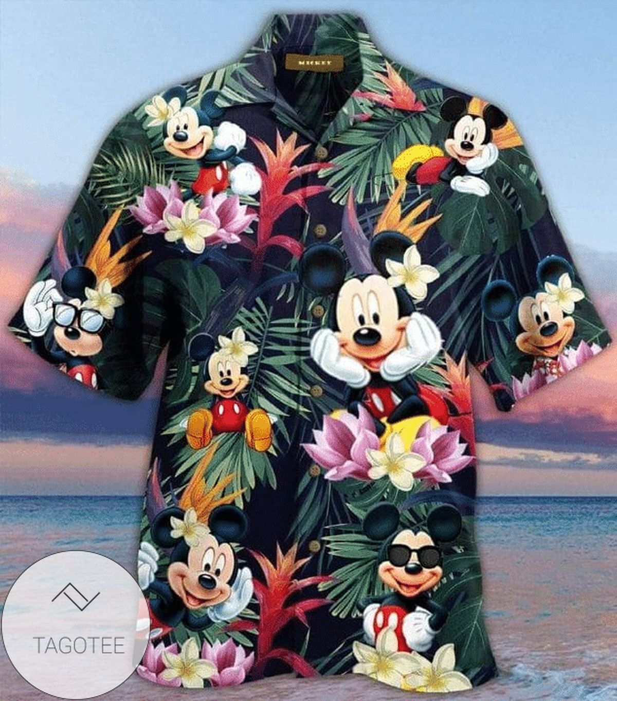 Disney Moana Graphic Print Short Sleeve Hawaiian Casual Shirt