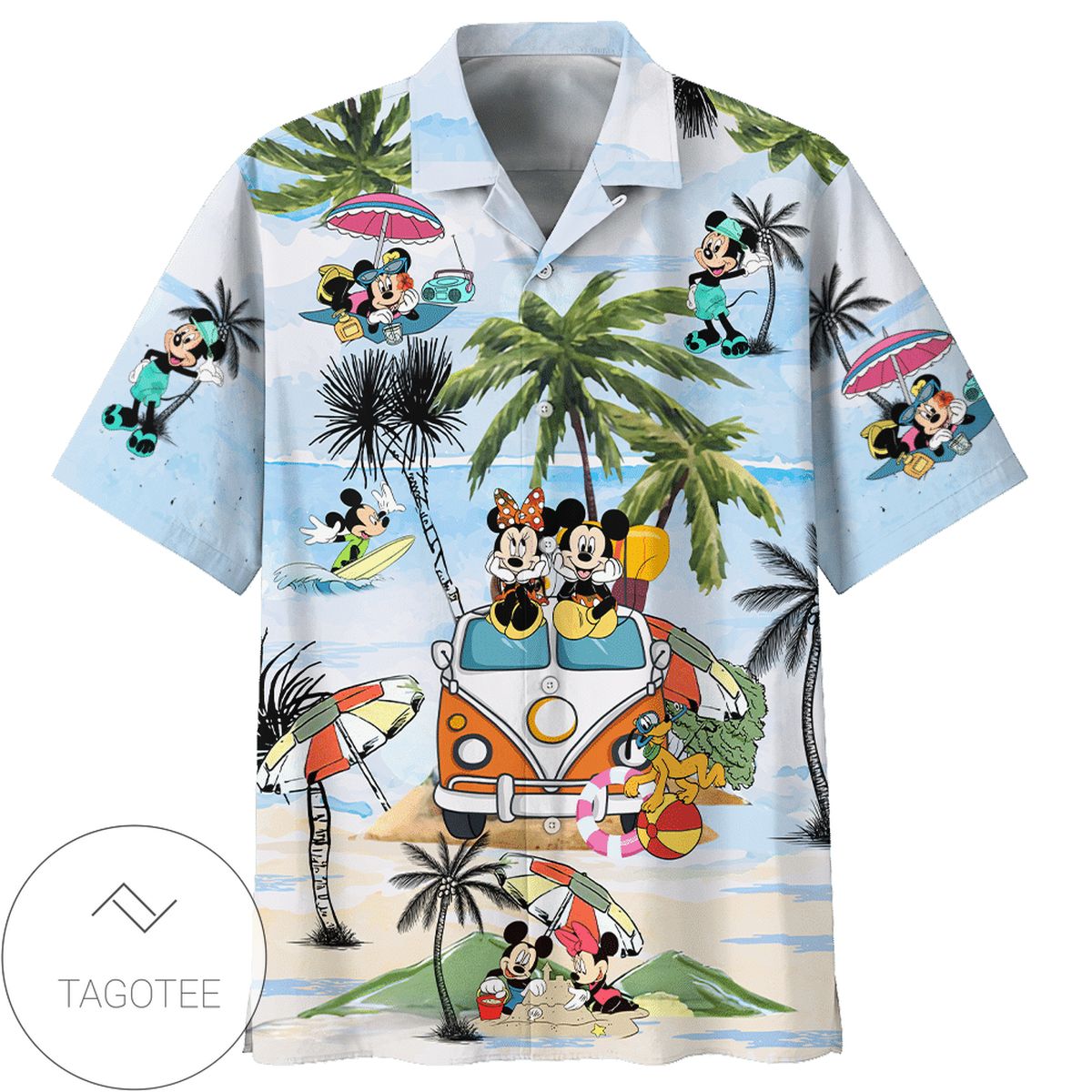 Disney Princess Hawaiian Graphic Print Short Sleeve Hawaiian Casual Shirt