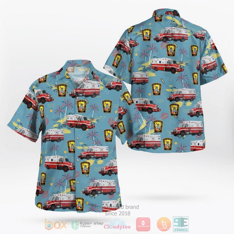 District of Columbia Fire and EMS Hazmat Hawaii 3D shirt