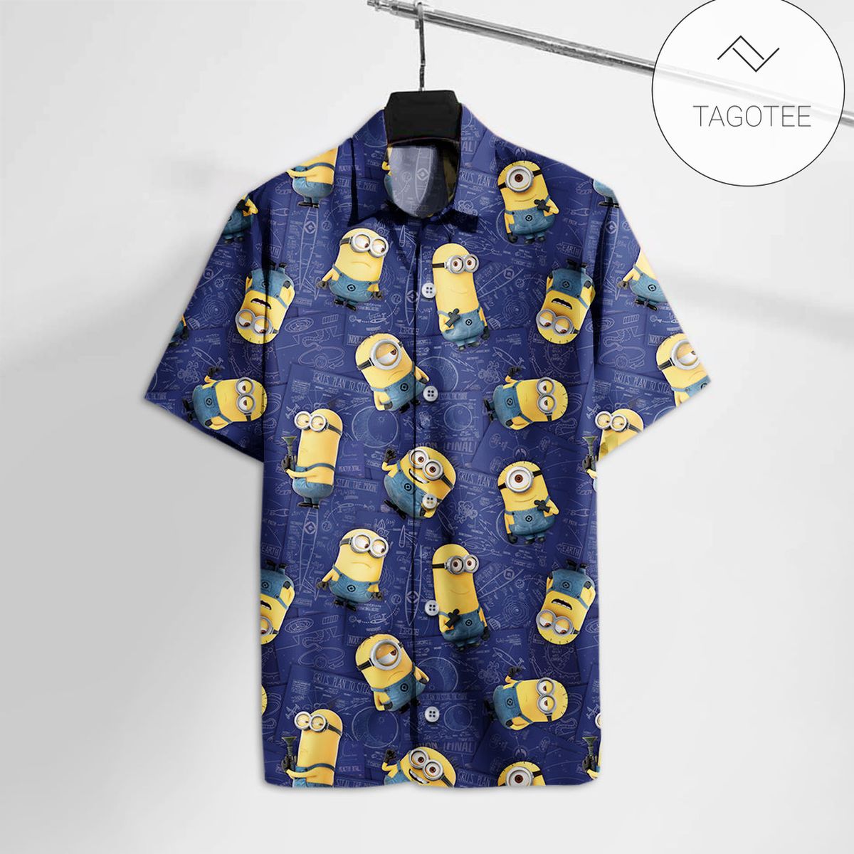 Diver In The Ocean Print Short Sleeve Hawaiian Casual Shirt